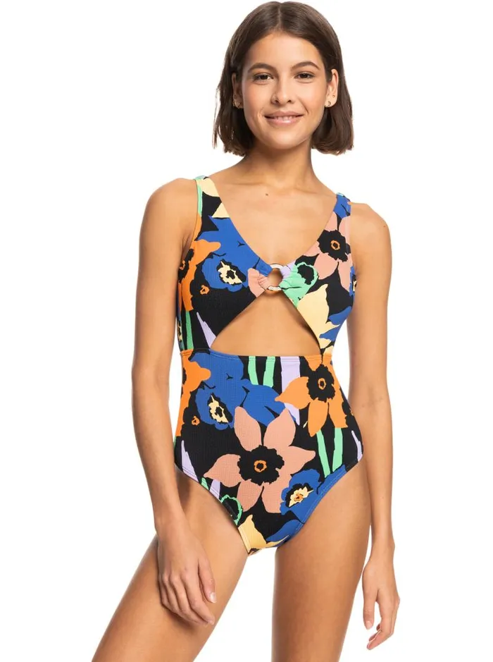 Roxy One Pieces Color Jam OnePiece Swimsuit Anthracite Flower Jammin 8211 Women