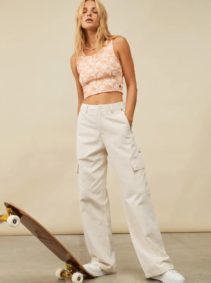 Roxy Pants and Jeans Lefty Cargo Trousers Natural 8211 Women Roxy Pants and Jeans Lefty Cargo Trousers Natural 8211 Women