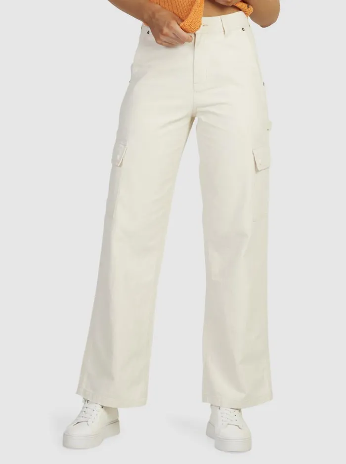 Roxy Pants and Jeans Lefty Cargo Trousers Natural 8211 Women Roxy Pants and Jeans Lefty Cargo Trousers Natural 8211 Women