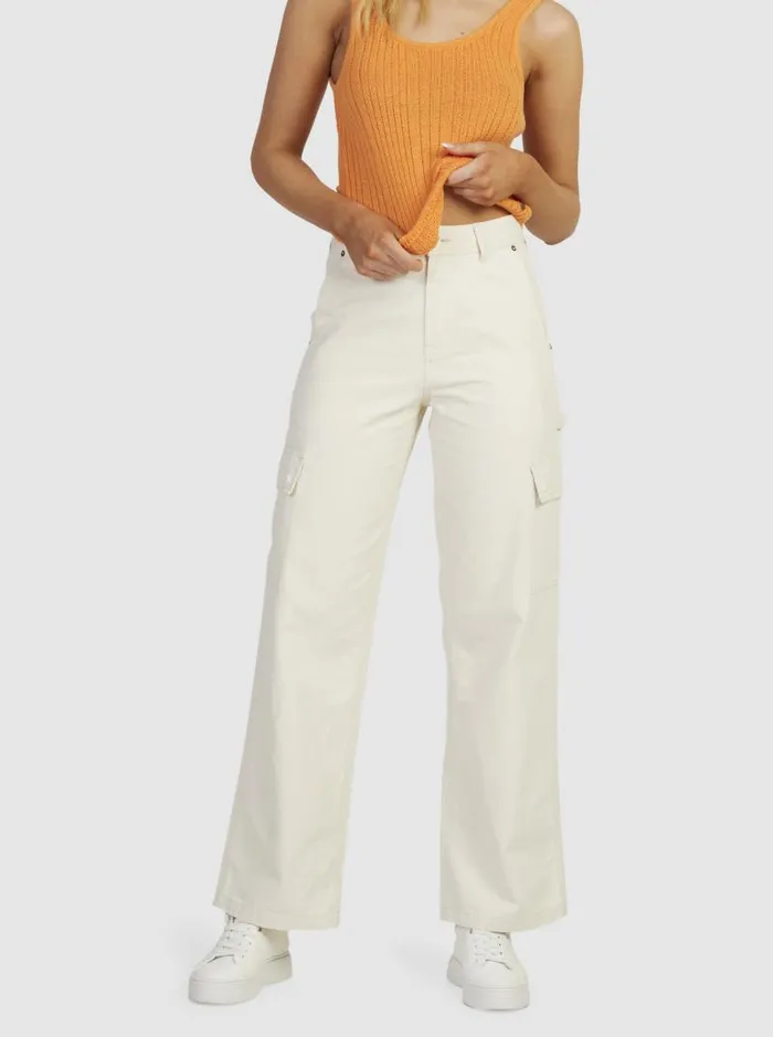 Roxy Pants and Jeans Lefty Cargo Trousers Natural 8211 Women Roxy Pants and Jeans Lefty Cargo Trousers Natural 8211 Women