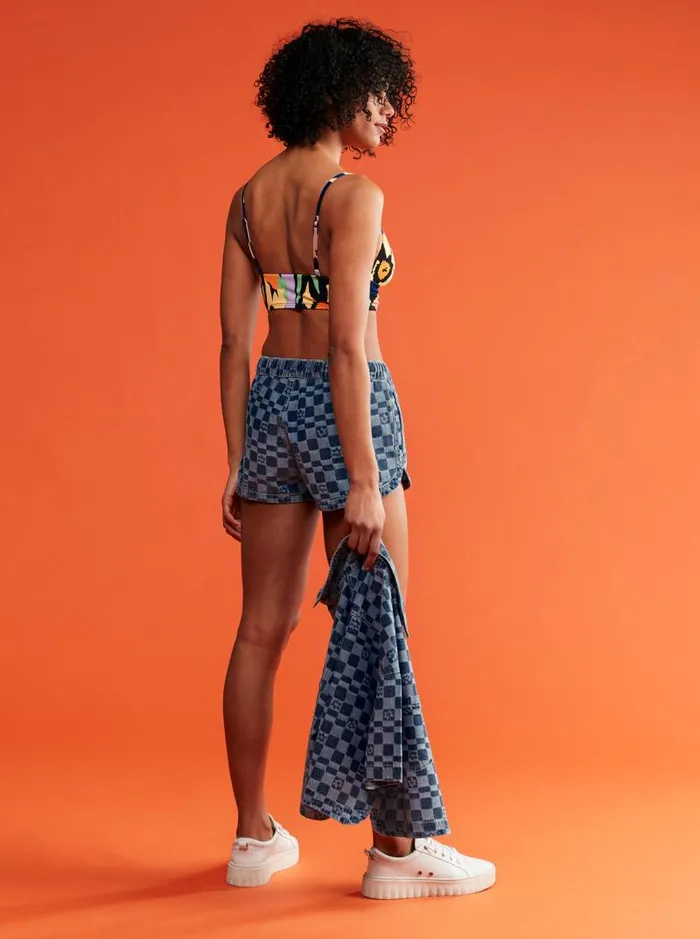 Roxy Shorts New Impossible Printed Denim Shorts Mood Indigo Sol Power 8211 Women