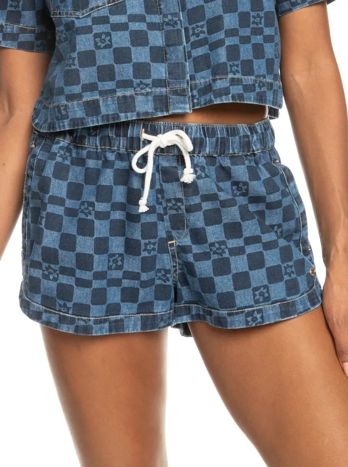 Roxy Shorts New Impossible Printed Denim Shorts Mood Indigo Sol Power 8211 Women