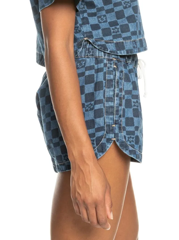Roxy Shorts New Impossible Printed Denim Shorts Mood Indigo Sol Power 8211 Women