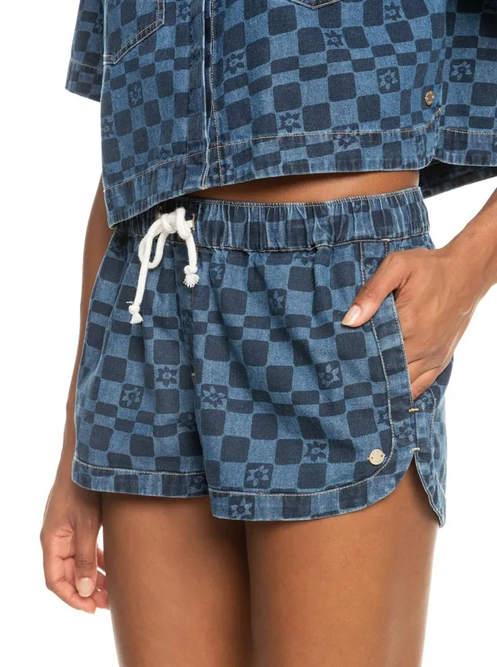 Roxy Shorts New Impossible Printed Denim Shorts Mood Indigo Sol Power 8211 Women