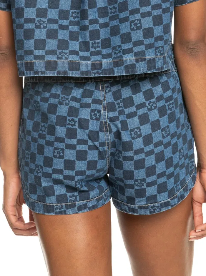 Roxy Shorts New Impossible Printed Denim Shorts Mood Indigo Sol Power 8211 Women