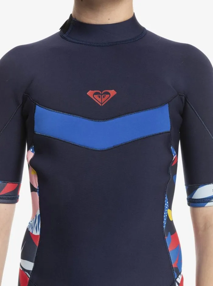 Roxy Surf Girl039s 816 22mm Syncro Back Zip Springsuit Navy Nightsyacht Blue 8211 Kids