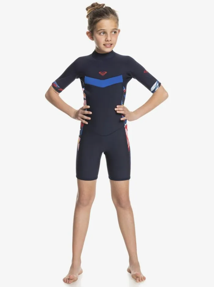 Roxy Surf Girl039s 816 22mm Syncro Back Zip Springsuit Navy Nightsyacht Blue 8211 Kids