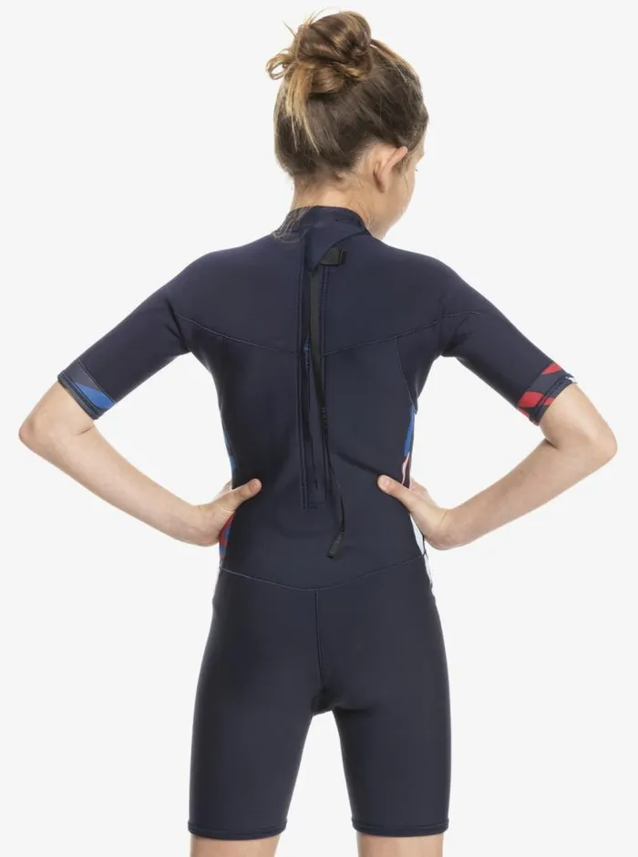 Roxy Surf Girl039s 816 22mm Syncro Back Zip Springsuit Navy Nightsyacht Blue 8211 Kids