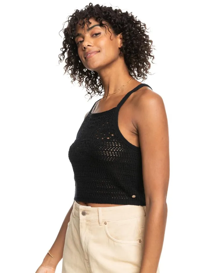 Roxy Sweaters Malibu Crush Knitted Halter Top Anthracite 8211 Women Roxy Sweaters Malibu Crush Knitted Halter Top Anthracite 8211 Women