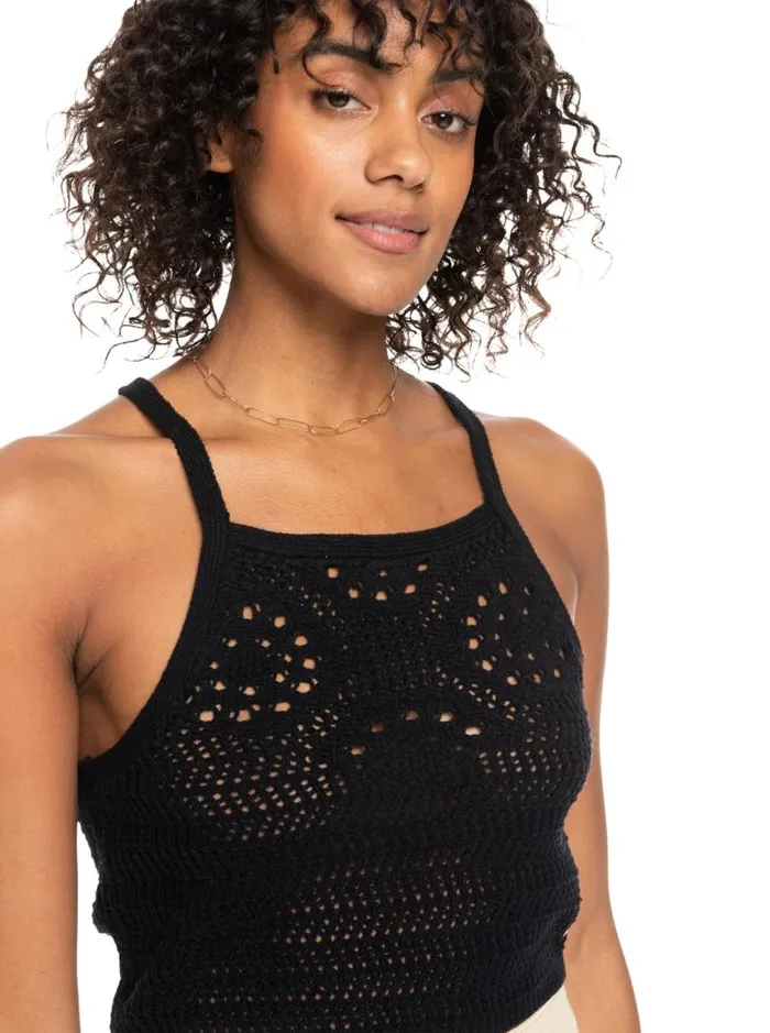 Roxy Sweaters Malibu Crush Knitted Halter Top Anthracite 8211 Women Roxy Sweaters Malibu Crush Knitted Halter Top Anthracite 8211 Women