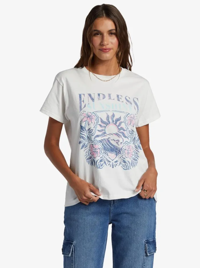 Roxy Tees and Tanks Endless Sunshine Oversized TShirt Snow White 8211 Women