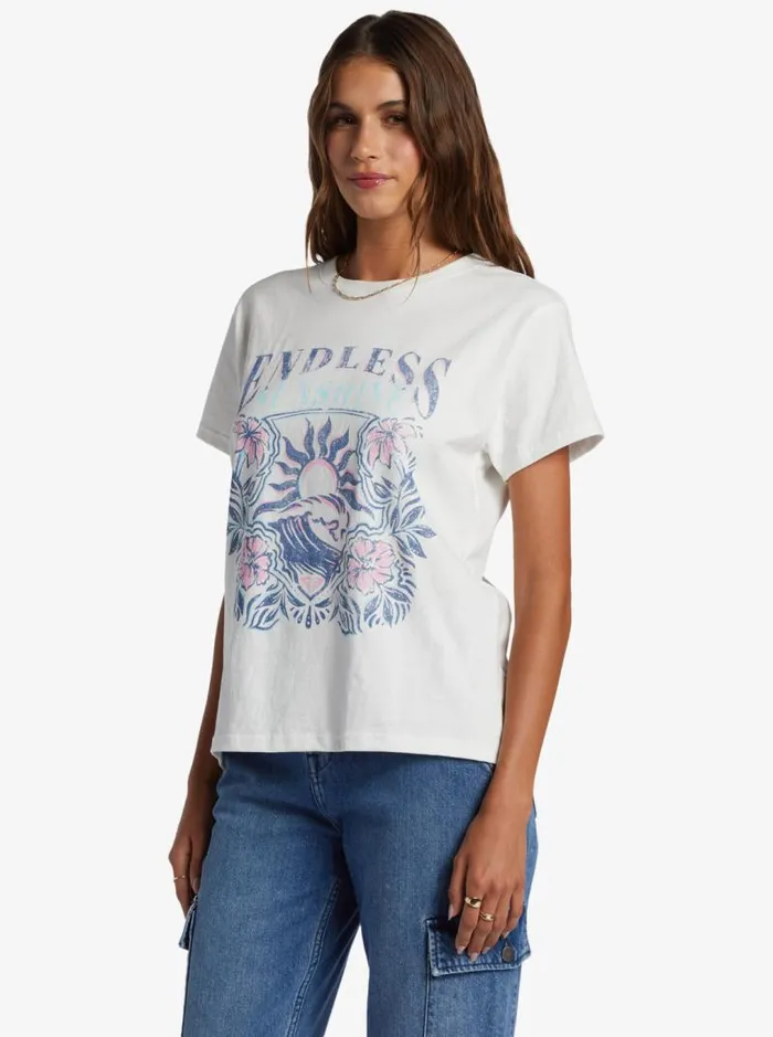 Roxy Tees and Tanks Endless Sunshine Oversized TShirt Snow White 8211 Women Roxy Tees and Tanks Endless Sunshine Oversized TShirt Snow White 8211 Women
