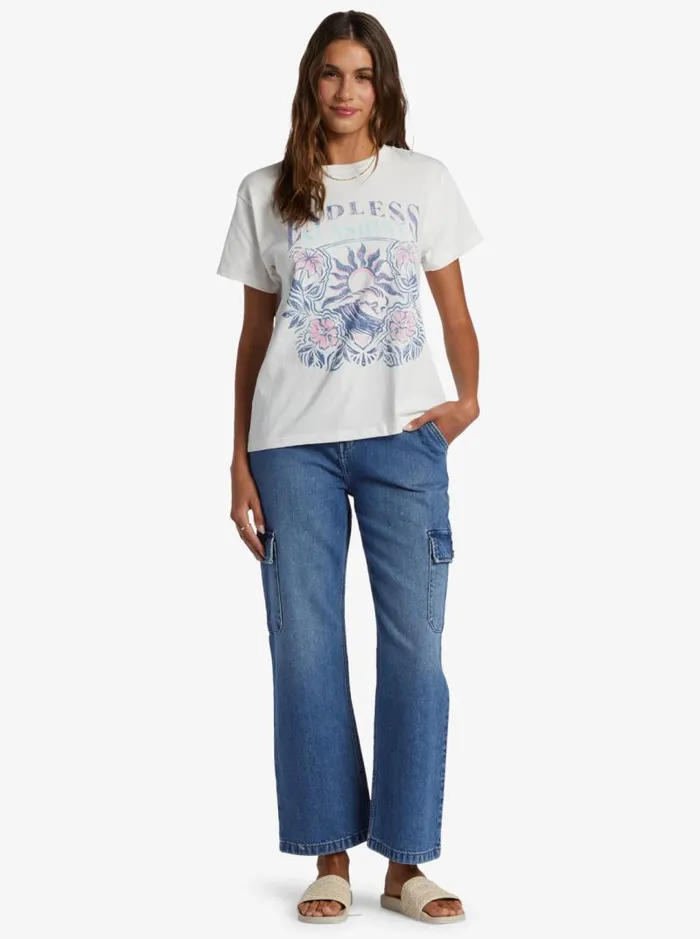 Roxy Tees and Tanks Endless Sunshine Oversized TShirt Snow White 8211 Women Roxy Tees and Tanks Endless Sunshine Oversized TShirt Snow White 8211 Women