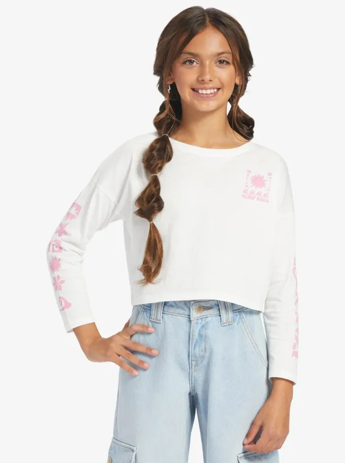 Roxy Tees and Tanks Girl039s 416 All You Never Say Long Sleeve TShirt Snow White 8211 Kids
