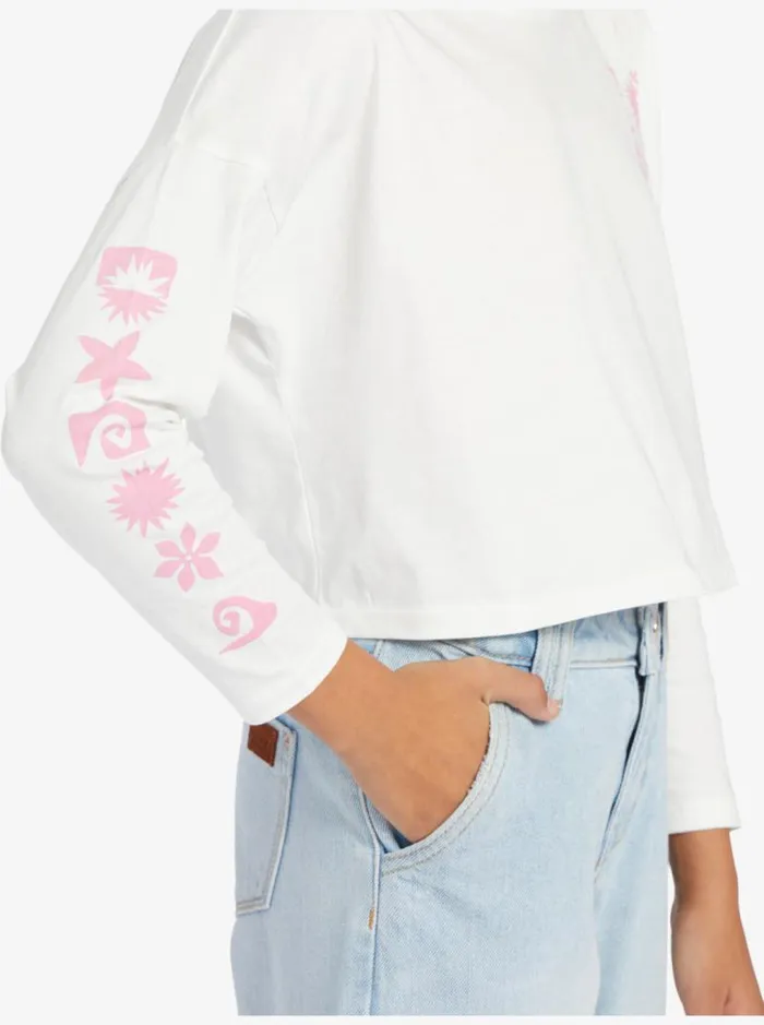 Roxy Tees and Tanks Girl039s 416 All You Never Say Long Sleeve TShirt Snow White 8211 Kids