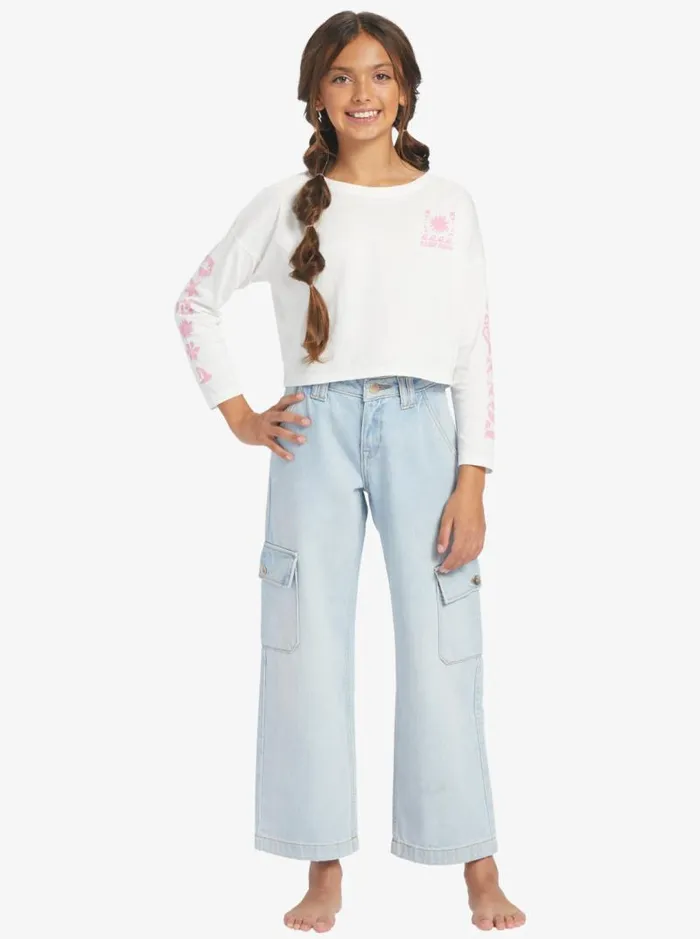Roxy Tees and Tanks Girl039s 416 All You Never Say Long Sleeve TShirt Snow White 8211 Kids