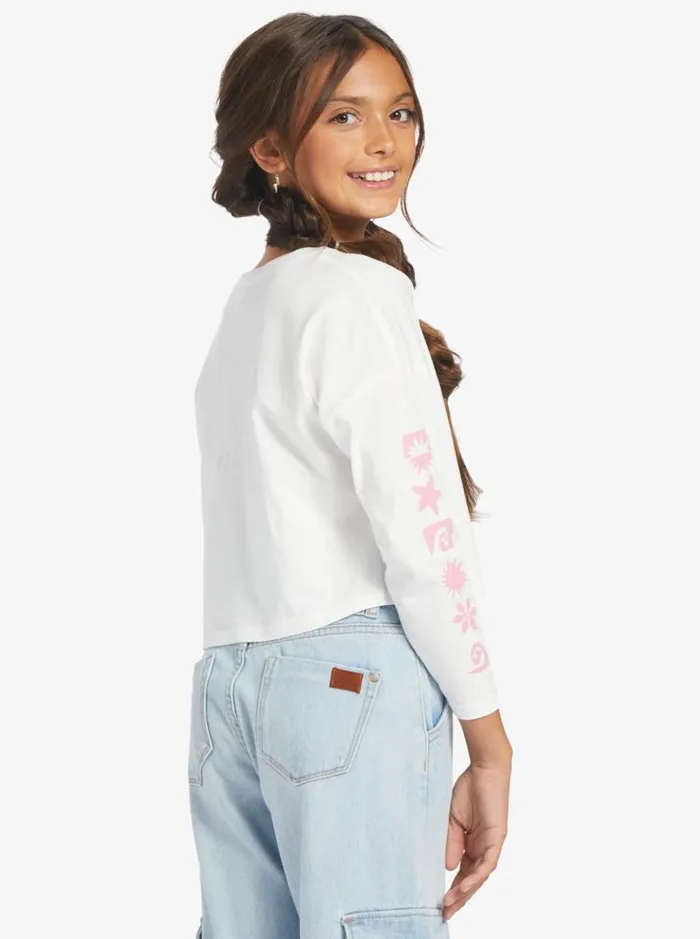 Roxy Tees and Tanks Girl039s 416 All You Never Say Long Sleeve TShirt Snow White 8211 Kids