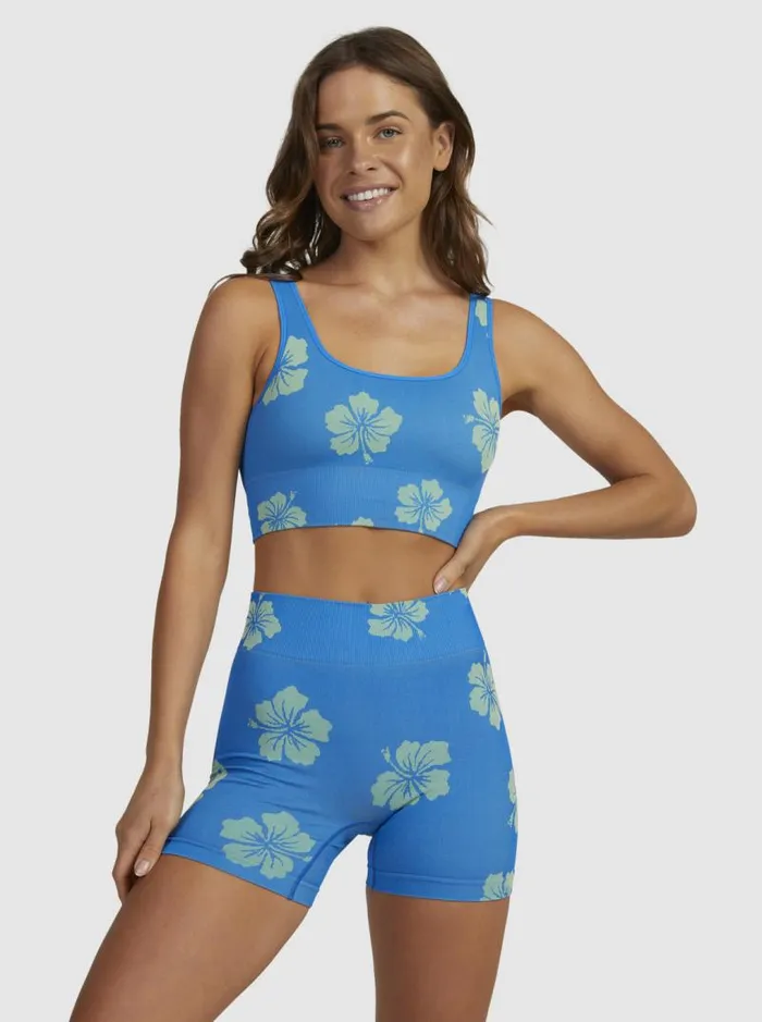 Roxy Tops Digi High Active 8211 Sports Bra For Women Digi High Floral Y2k Lime 8211 Women