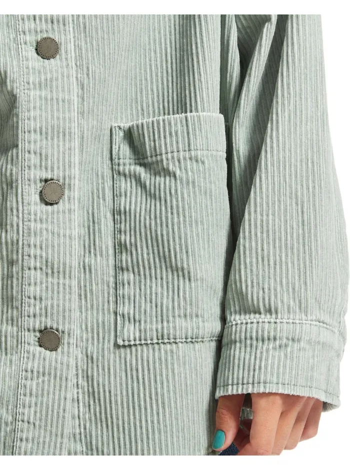 Roxy Tops Kick Back Washed Corduroy Long Sleeve Shirt Blue Surf 8211 Women