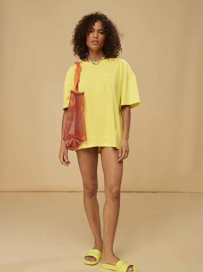 Roxy Tops SurfKindKate Oversized TShirt Yellow Plum 8211 Women