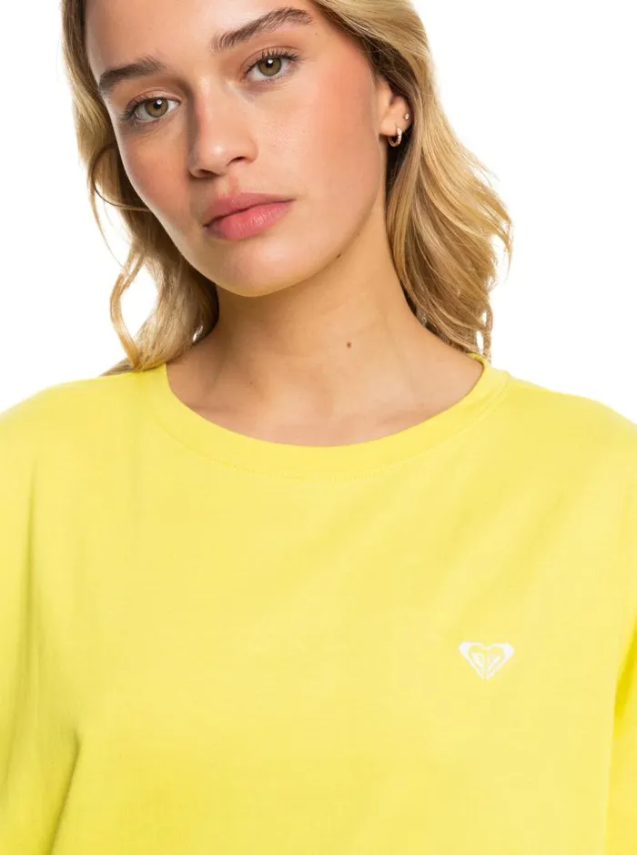 Roxy Tops SurfKindKate Oversized TShirt Yellow Plum 8211 Women