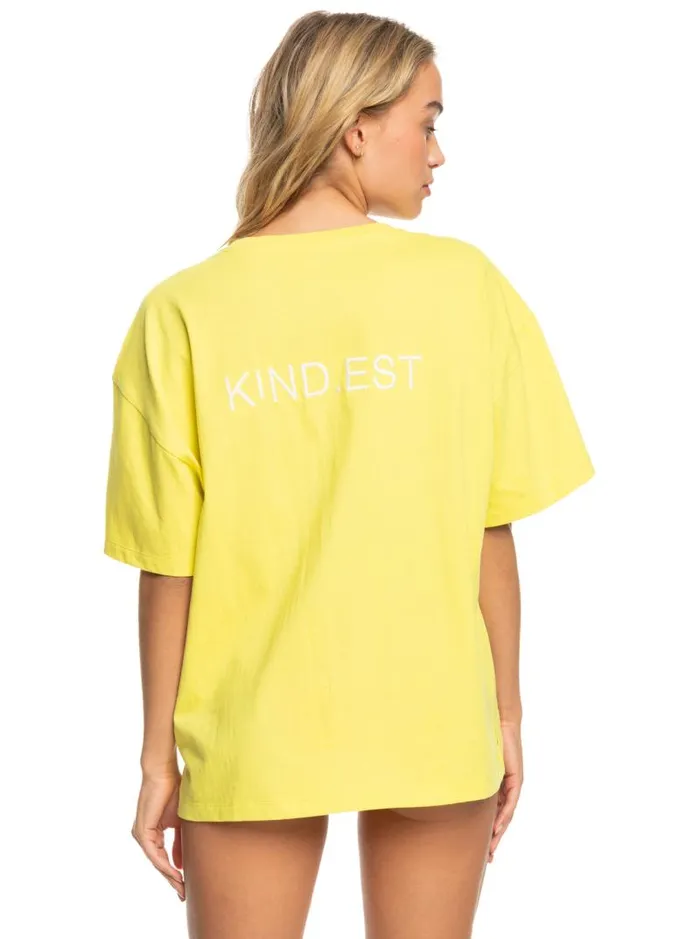 Roxy Tops SurfKindKate Oversized TShirt Yellow Plum 8211 Women