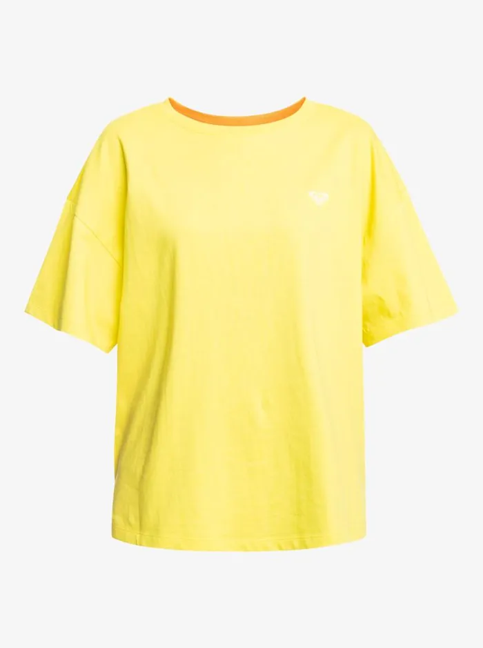 Roxy Tops SurfKindKate Oversized TShirt Yellow Plum 8211 Women
