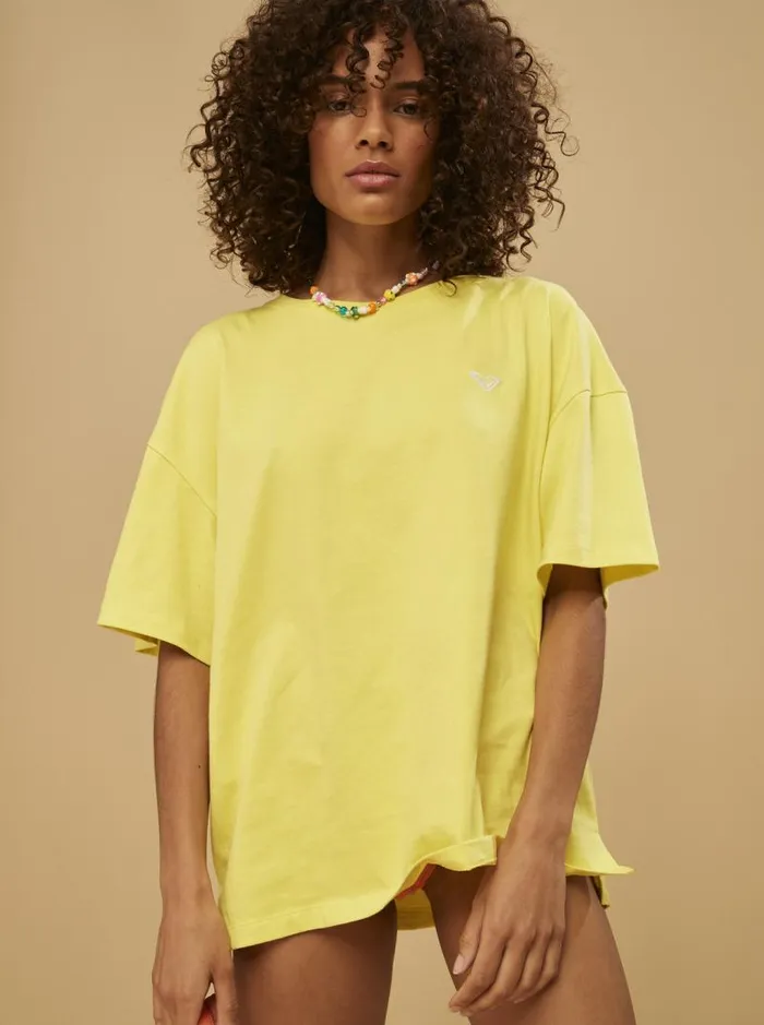 Roxy Tops SurfKindKate Oversized TShirt Yellow Plum 8211 Women