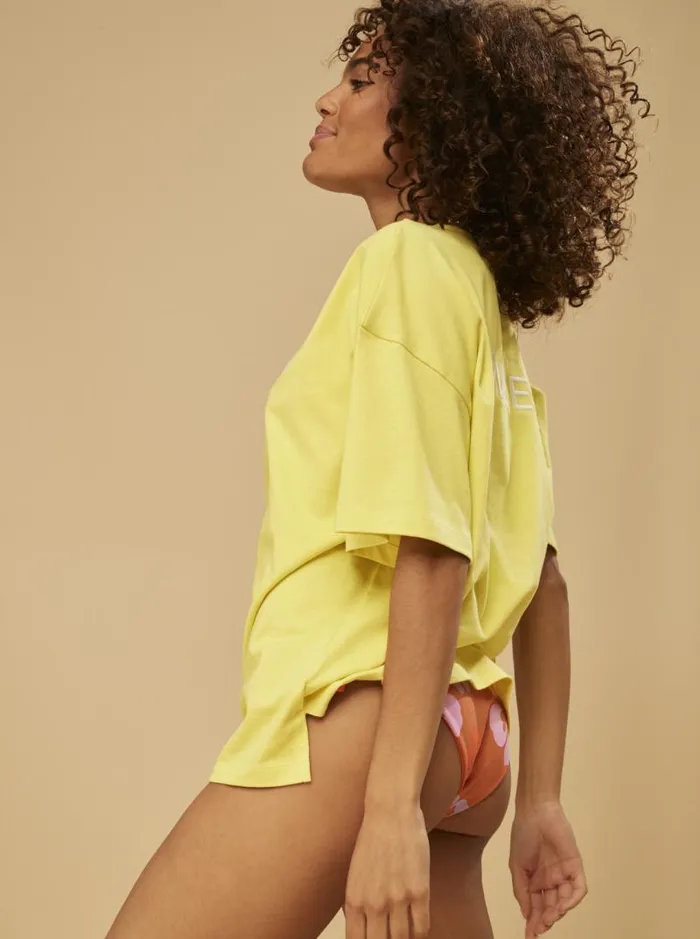 Roxy Tops SurfKindKate Oversized TShirt Yellow Plum 8211 Women