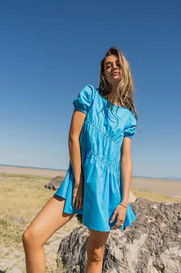 Royce Mini Dress In Blue Blue Women Bohme Dresses