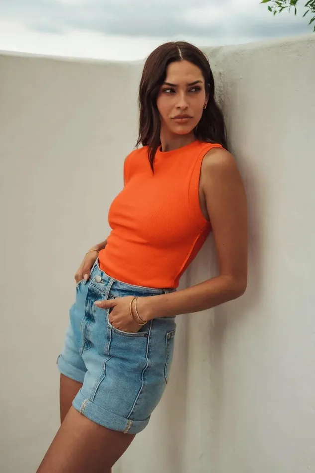 Ruby Tank In Orange 8211 FINAL SALE Orange Women Bohme Tees and Tanks