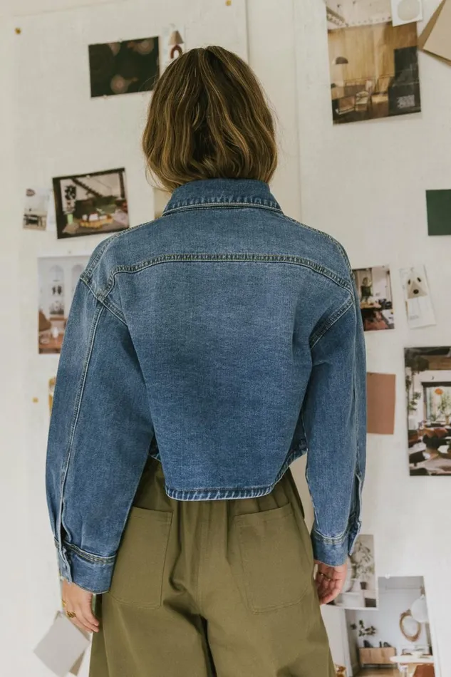 Ruel Denim Jacket Medium Wash Women Bohme Outerwear