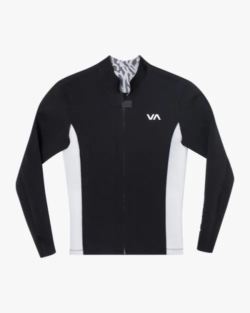Rvca 2mm Balance Front Zip Wetsuit Jacket Blackwhite Surf Neoprene Tops