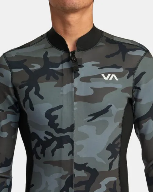 Rvca 2mm Balance Front Zip Wetsuit Jacket Camo Surf Neoprene Tops