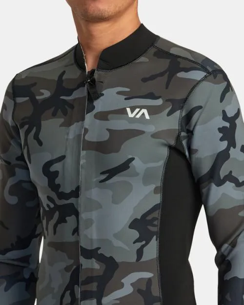 Rvca 2mm Balance Front Zip Wetsuit Jacket Camo Surf Neoprene Tops