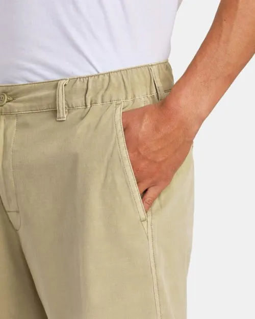Rvca All Time Coastal Rinsed Hybrid 19034 Shorts Khaki Men Shorts and Hybrids