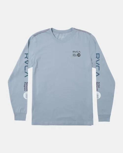 Rvca ANP Long Sleeve TShirt Powder Blue Men Tees and Tanks