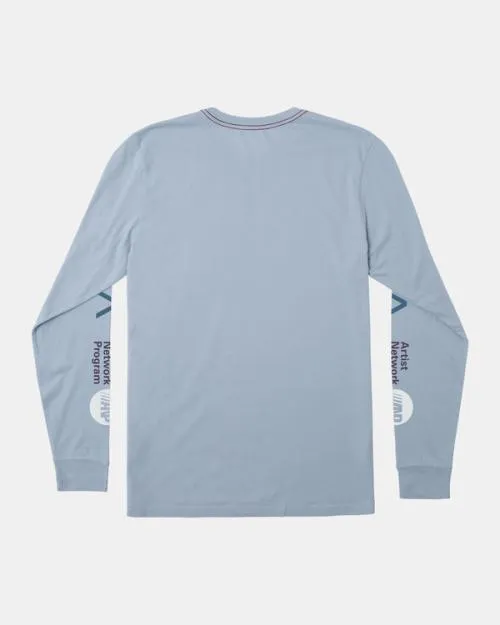 Rvca ANP Long Sleeve TShirt Powder Blue Men Tees and Tanks