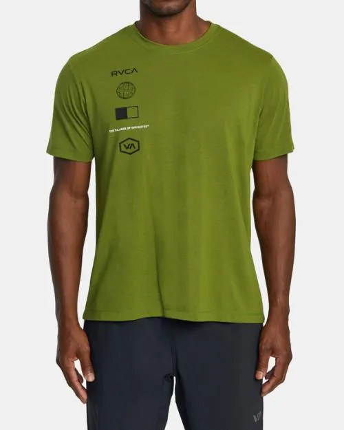 Rvca Arena TShirt Olive Leaf SportMen Short Sleeves