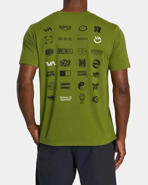 Rvca Arena TShirt Olive Leaf SportMen Short Sleeves