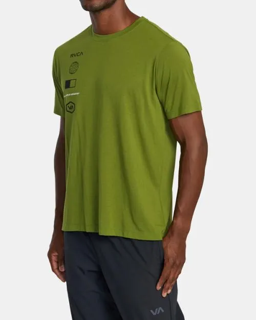 Rvca Arena TShirt Olive Leaf SportMen Short Sleeves