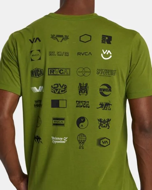 Rvca Arena TShirt Olive Leaf SportMen Short Sleeves