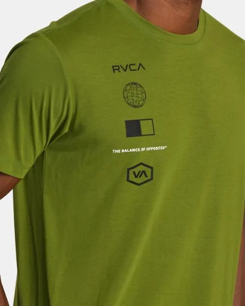 Rvca Arena TShirt Olive Leaf SportMen Short Sleeves