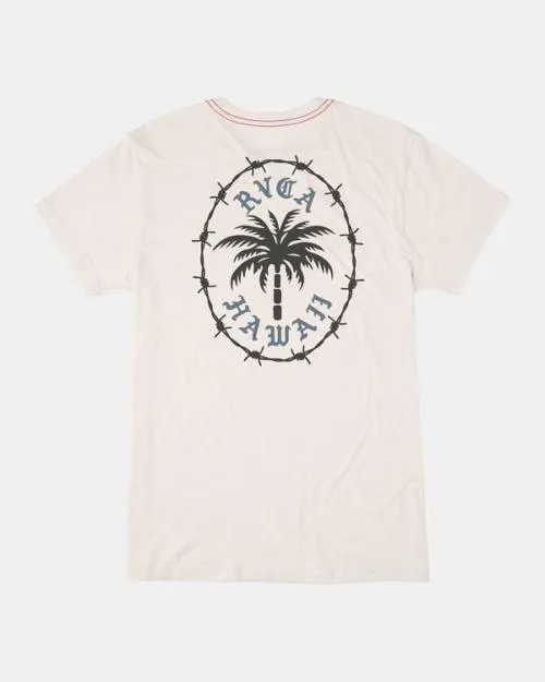Rvca Barbed Palm TShirt Antique White Men Short Sleeves