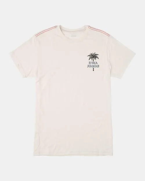 Rvca Barbed Palm TShirt Antique White Men Short Sleeves