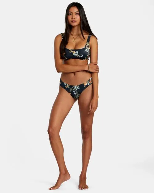 Rvca Bloom Cutout Bralette Bikini Top Black Women Bikini Tops