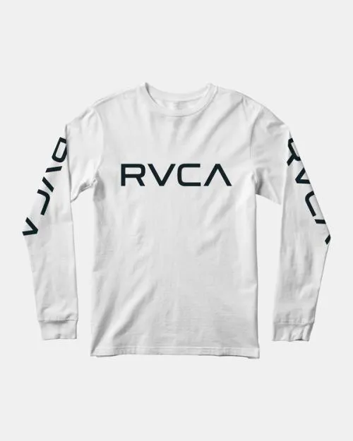 Rvca Boy039s Big Long Sleeve Tee Whiteblack Boys Tees and Tanks