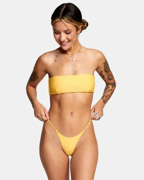 Rvca Brightside Skimpy French Bikini Bottoms Marigold Women Bikini Bottoms