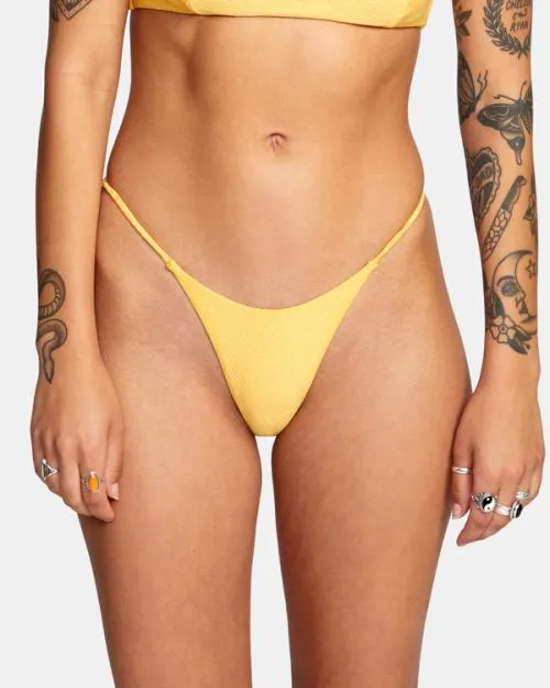 Rvca Brightside Skimpy French Bikini Bottoms Marigold Women Bikini Bottoms