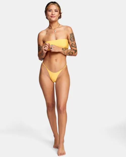 Rvca Brightside Skimpy French Bikini Bottoms Marigold Women Bikini Bottoms
